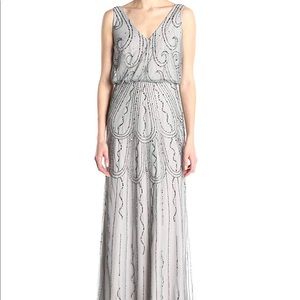 Adrianna Papell blue/gray beaded dress